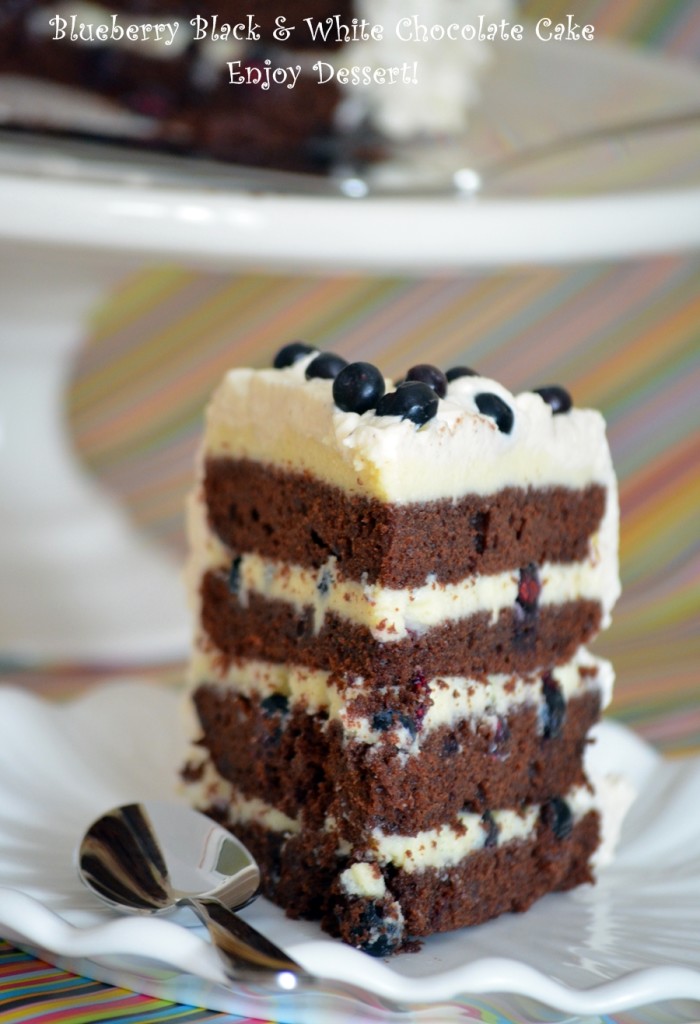 Blueberry Black & White Chocolate Cake