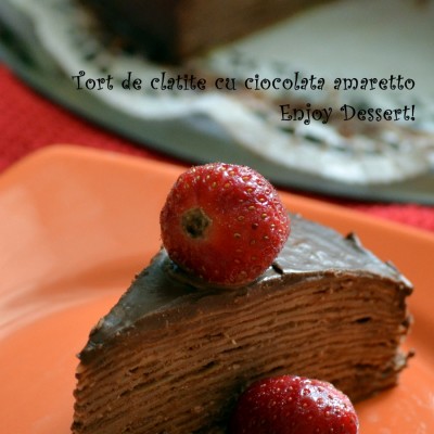 Tort de clatite cu ciocolata amaretto