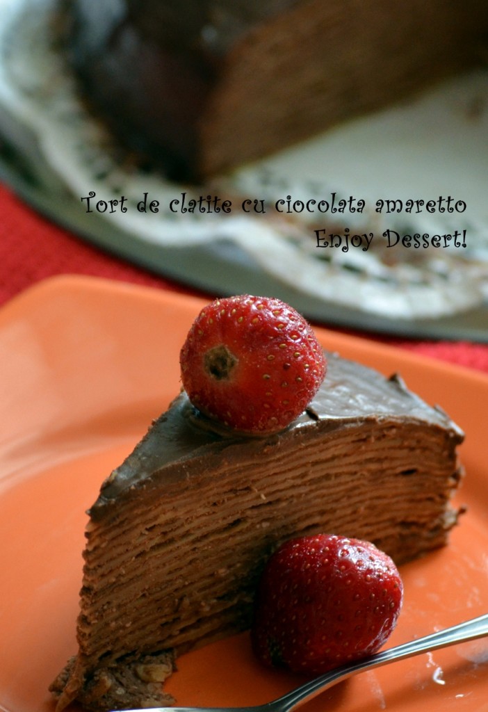 Tort de clatite cu ciocolata amaretto