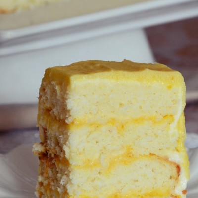 Tort cu cocos si mango curd – Mango curd & Coconut Cake