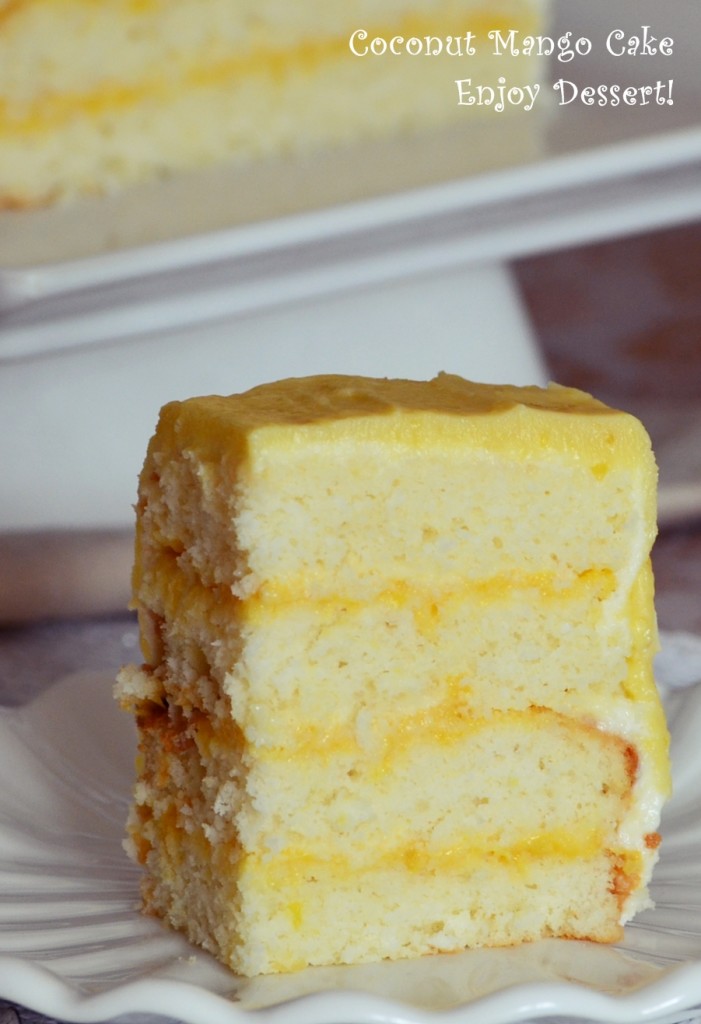 Tort cu cocos si mango curd – Mango curd & Coconut Cake