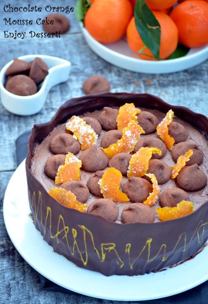 Tort cu mousse de portocale si spuma de ciocolata