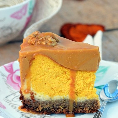 Cheesecake cu dovleac si caramel