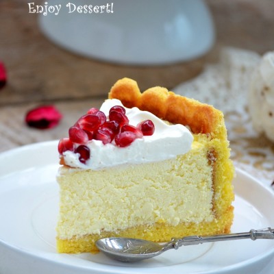 Cheesecake cu mascarpone, amaretto si rodie